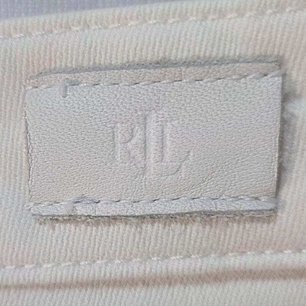 Lauren Ralph Lauren White Mid Rise Straight Leg Jeans Women's Plus Size 18W - Picture 5 of 7